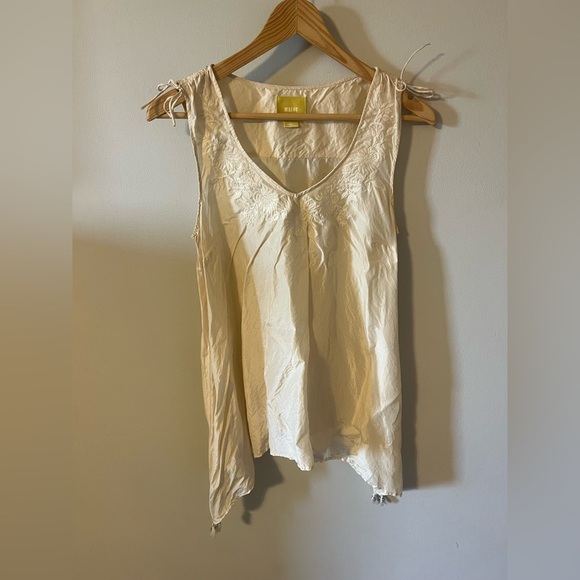 100% Silk Maeve Anthropologie Afterglow Embroidered Top Ivory Blouse Size Small - Picture 4 of 12